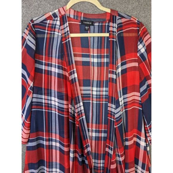 Torrid 0 Chiffon Maxi High Low Kimono Womens Large Sheer Lightweight Open Front - Picture 3 of 15